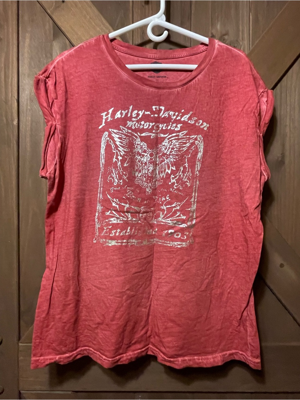 Harley-Davidson Coral Red Short Sleeve Graphic Tee